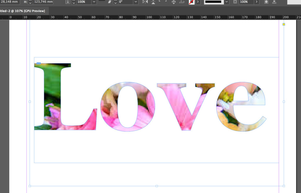 InDesign clipping mask with text