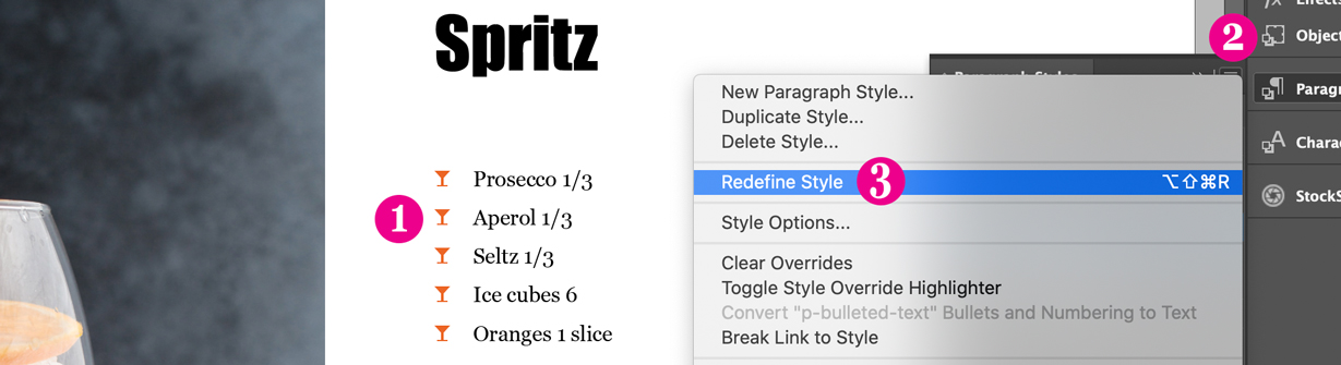 Redefine Style of the bullet points in InDesign